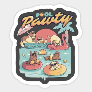 Pool Pawty - Cute Summer Dog Gift Sticker